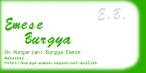 emese burgya business card